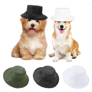 Köpek Giyim Pet Balıkçı Şapkası UV Koruma Düz Renk Geniş Men Brim Ekstra Yumuşak Giyim Polyester Açık Kedi Güneş Vizörü