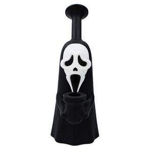 Cool Skull Halloween Silicone Bong Pipes Kit Waterpipe Filtro de Vidro Lidar com Funil Tigela Erva Tabaco Cigarro Titular Portátil Fumar Bubbler Handpipes