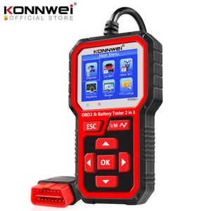 Narzędzia diagnostyczne KonnWei KW681 6V 12V Motocykl samochodowy Tester akumulatora OBD 2 Auto Diagnostic Narzędzie 2 IN1 2000 CCA Diagnostyka samochodów OBD2204Y