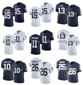 PSU Penn State Nittany Lions Football Jersey NCAA College 11 Micah Parsons 26 Saquon Barkley 10 Nicholas Singleton 15 Drew Allar 13 Kaytron Allen Blue Białe rozmiar S-XXXL