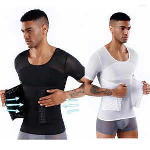 Men's Body Shapers Abdomen Slimming Corset Men Waist Trainer Compression T-shirt Shaper Gynecomastia Shapewear Slim Vest Tumm276W