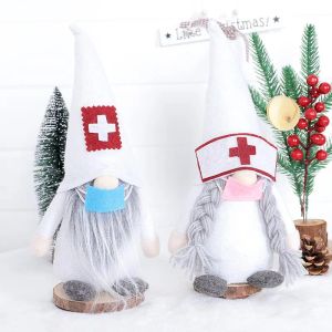 UPSクリスマス博士看護師Gnomeのぬいぐるみ装飾スウェーデンのサンタクリスマスツリー装飾ホリデーホームパーティー装飾1011 JJ 9.15