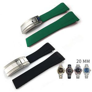 Gummi Watchband Armband Rostfritt stål Buckle Watch Band Rem för OysterFlex Sub Armband Watch Man 20mm Tools