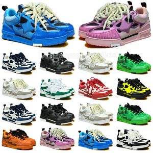 Designer Casual Shoes Rubber Platform Trainers Men Sneakers Genuine Leather Sneaker Multicolor Lace-up Skate Fashion Running Shoe