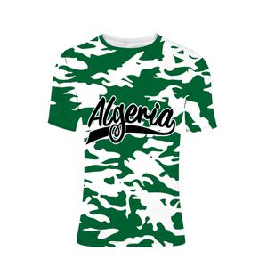 Algieria T Shirt Custom Numer Numer Gyms Algerie Ports DZA Country T-Shirt Arab Nation Flag Mężczyznę druku