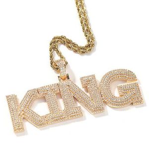 14K Anpassad namn A-Z Letters Pendant Necklace Three Layer Stones Gold Sier Colors Cubic Zirconia Smycken Drop Delivery