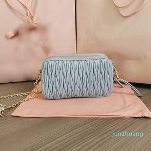 Designer - Damen Kameratasche Luxus Umhängetaschen Rosa Blau Lammfell Reißverschlüsse Geldbörse Mode Dame Party Hochzeitskleid Taschen