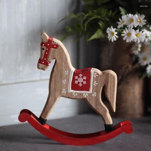 Garden Decorations Nordic Style Wooden Hand-painted Horse Rocking Tabletop Ornaments Living Room Children's Animal Statue