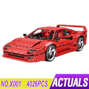 Bloques técnicos X001 Red Super SportsCar F40 Compatible MOC 140629 Ladrillos de construcción de automóviles Rompecabezas educativos Juguetes Regalos de cumpleaños 230914