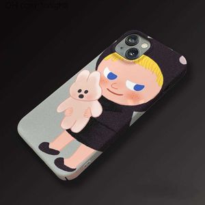 Cell Phone Cases INS Bunny Holding Girl Film Soft Case Suitable for 14Pro Phone Case 13promax/12/11/XL Hard Case Q230915