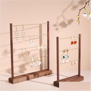 Jewelry Pouches Bags Organizer Storage Earring Display Stand Wood Sets For Women Jewellery Making Supplies Necklace Holder Drop Delive Dhlal