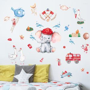 Наклейки на стену с милыми животными, мультяшные обои для гостиной, спальни, самоклеящаяся пленка, водонепроницаемые наклейки для декора для детей