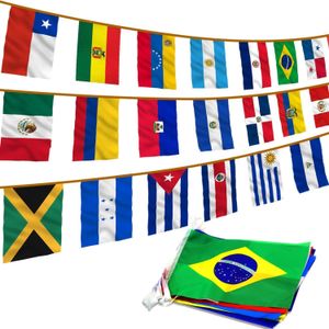 Andra evenemangspartiförsörjningar Anley Latinamerika 21 Länder Strängflaggor för internationella evenemang blandade Latino Flag Banners 30 ft 230915