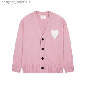 Suéteres femininos Designer cardigan designer mulheres cardigan homens suéter coração padrão carta impressão 22 luz luxo casal presentes atacado 2 peças 10% off L230915