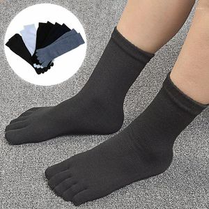 Meias masculinas 5 pares dedo do pé unissex cinco dedos respirável algodão meia esportes correndo cor sólida preto branco cinza azul café cáqui