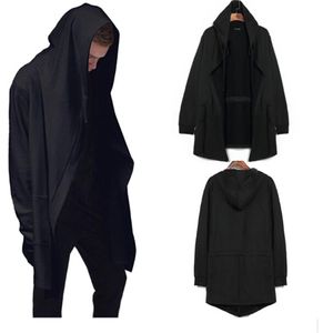 Men Spring Autumn Hooded Cardigan Sweatshirt Wizard Black Gray Cloak Outerwear Mens High Street Swag Hoodies Women Loose Long Slee217c