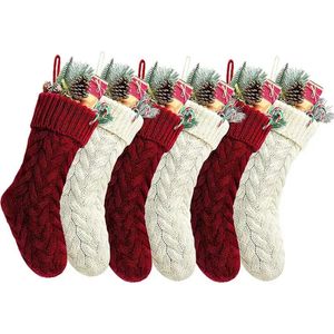 Personalisierte hochwertige gestrickte Weihnachtsstrümpfe, Geschenktüten, gestrickte Dekorationen, Weihnachtssocken, große dekorative Socken i0915