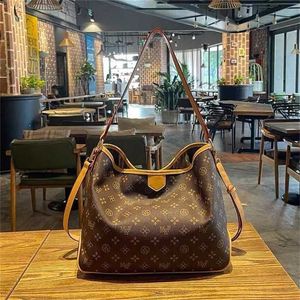 Balde de flores antigas femininas de Hong Kong, nova tendência, moda versátil, grande capacidade, bolsa crossbody de um ombro B60