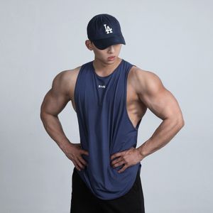 Mode män ärmlös gym singlet stringer muskel fit tank tops fitness träning skjorta bomull fast anpassad design män gym träning tank topp singlet