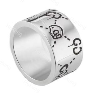 Anello per coppia in argento sterling 925 Anello per coppia retrò indossato da uomo e da donna Anello con testa di tigre smaltata bicolore Restauro 1: 1 D-424