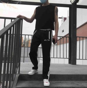 Męski projektant odzieży PA TODUATY MOSY PLAMES Aniołów 20SS Side Black White Striped Pants Sportswear Unisex luksusowy swobodny jogger t