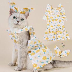 Dog Apparel Precise Wiring Pet Dress Stylish Charming Flower Print For Dogs Cats Comfortable Easy To Wear Princess Premium