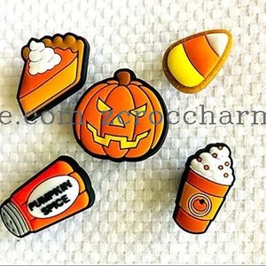 Shoe Parts Accessories L Halloween Pumpkin Clog Charms Happy Thanksgiving Horror Movie Decoration For Shoes Bracelet Wristband Gift Otyvf