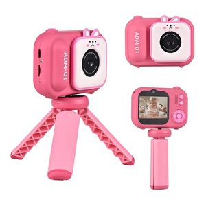 Barn selfie kamera HD digitala videokameror för småbarn bärbar leksak 48 miljoner pixlar spelar in dubbel kamera för barns chirstimas födelsedagspresent kamera med stativ