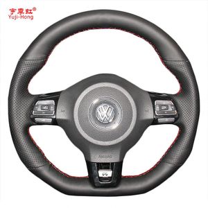Yuji-Hong Car Steering Wheel Covers Case for VW Golf 6 GTI MK6 VW Polo GTI Scirocco R Passat CC R-Line 2010 Artificial Leather274f