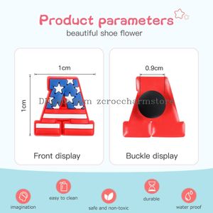 Peças de sapato acessórios encantos da bandeira americana para sandálias de tamanco decoração diy sapatos pinos decorações das mulheres dos homens meninos meninas crianças birthda ot3de