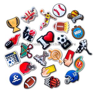 Schuhteile Zubehör Sportball Charms für Clog Dekoration Baseball Fußball Basketball Kinder Junge Mädchen Adt Männer Frauen Partybevorzugung D Otzdp