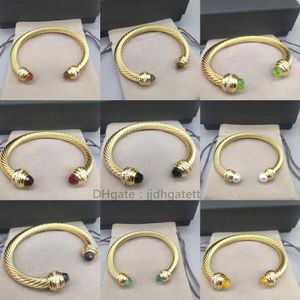 Bracelets 7MM thick Jewelry Luxury Bangle Designer Twisted Gold x Double Wire Chain Bracelet Jewelrys Love Women Sliver Fashion Men Color Hemp Ring Opening