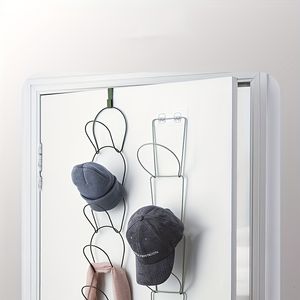 Kitchen Storage Organization 5pcs Door Wall Mounted Hat Rack Multifunctional Iron Material Cap Baseball Towel Holder Organizer 230915