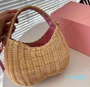 Bag Mini Straw Weave Bags Women Crossbody Shoulder Purse Basket Beach Tote Summer Clutch Linen Blend Gold Accessory