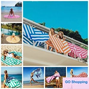 Ny randig tryckt strandhandduk Travel badtorkning Sport Simande badkropp Yoga Mat Stripe Beach Handdukar