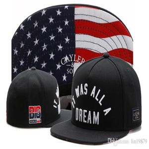 Cayler Oğulları Hepsi Bir Rüya ABD Bayrak Erkekler Kadınlar Snapback Hip Hop Caps Unisex Açık Hava Beyzbol Kapak Şapkaları Kemik Whole209r