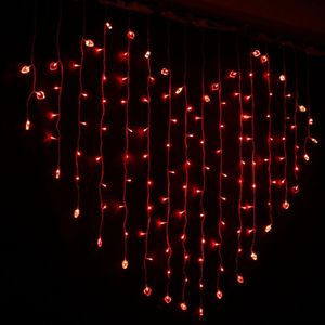 LED Noel Perde Işık Düğün Dekorasyon Işık Kalp Renkleri Peri Perde Işıkları Xmax Party Dekor Ev Açık Led Dizeleri L245T