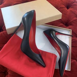 Varumärkesdesigner High Heels äkta läder 8 10 12 cm Sexig spetsig tå Kvinnors naken Black Patent Leather Wedding Shoes Storlek 34-44