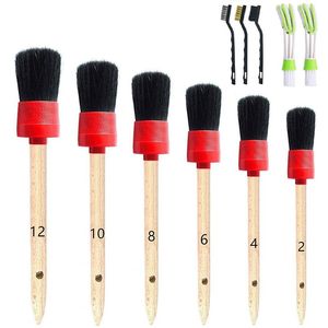 11 PCS Otomatik detaylandırma fırça temizleme için set, iç kısım deri de dahil olmak üzere.