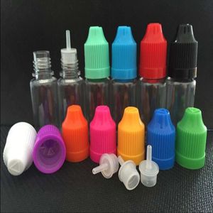 Plastflaska 5 ml 10 ml 15 ml 20 ml 30 ml 50 ml PET -droppflaskor med barnsäkra kepsar Tunna spetsar E Liquid Anpp -flaskor Mtgat