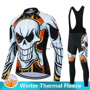 Others Apparel Racing Sets 2023 Winter Ropa Ciclismo Cycling Clothes Men's Thermal Fleece Jersey Suit Outdoor Riding Bike MTB Clothing Bib Pants Set x0915