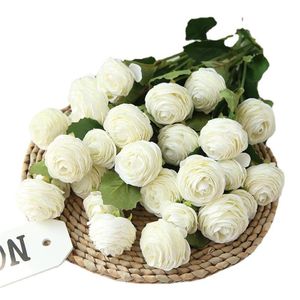 Flores decorativas grinaldas 1 pçs 3 cabeça lulian rosa seda artificial flores de casamento peças centrais acessórios de decoração para casa fest190u