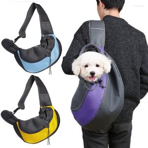 犬のキャリアペット子犬屋外旅行ポータブルメッセンジャーバッグ通気性メッシュチェストショルダーハンドバッグ猫用品