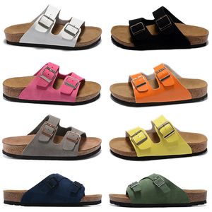 Designer Buckle Stock Boston Clogs Sandálias Chinelos Cork Flat Famoso Luxurys Summer Couro Slide Favorito Praia Casual Mulheres Homens Arizona Mayari Birkensstocks