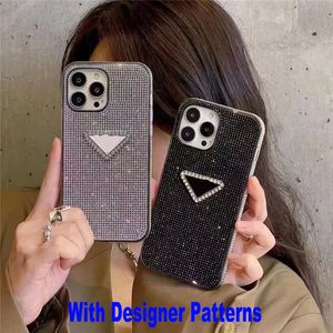 Custodie per cellulari con diamanti di design a triangolo di lusso per iPhone 15 Pro Max 14plus 14 11 11promax 12 12pro 13 13pro 13promax 14promax Designer di moda Diamond Designer Cover