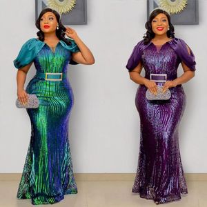 Plus size Dresses MD 2023 Luxury Evening African Women Size Sequin Mermaid Bodycon Dress Wedding Party Gown Elegant Ladies Clothing 230915