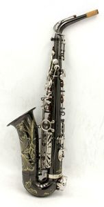 2023 Ny svart nickelpläterad kropp Nickel Silver Keys R54 Alto Saxophone With Case