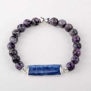 Strand 8mm Blue Sodalite Armband Natural Vener Round Stone Pärlor Charm Armband för kvinnor Män Meditationsmycken