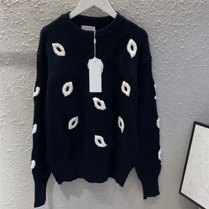 Damskie swetry designerskie dzianinowe swetra moda jesienna okrągła szyja z kapturem z kapturem z kapturem podwójny temperament SW3178