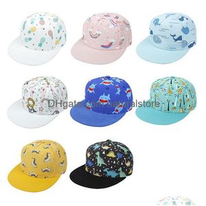 Top Caps Bebek Beyzbol Kapağı Çocuklar İçin Boy Karikatür Köpe Dinozor Baskı Hip Hop Yaz Güneş Şapk